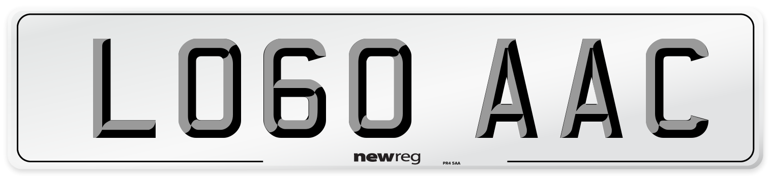 LO60 AAC Number Plate from New Reg